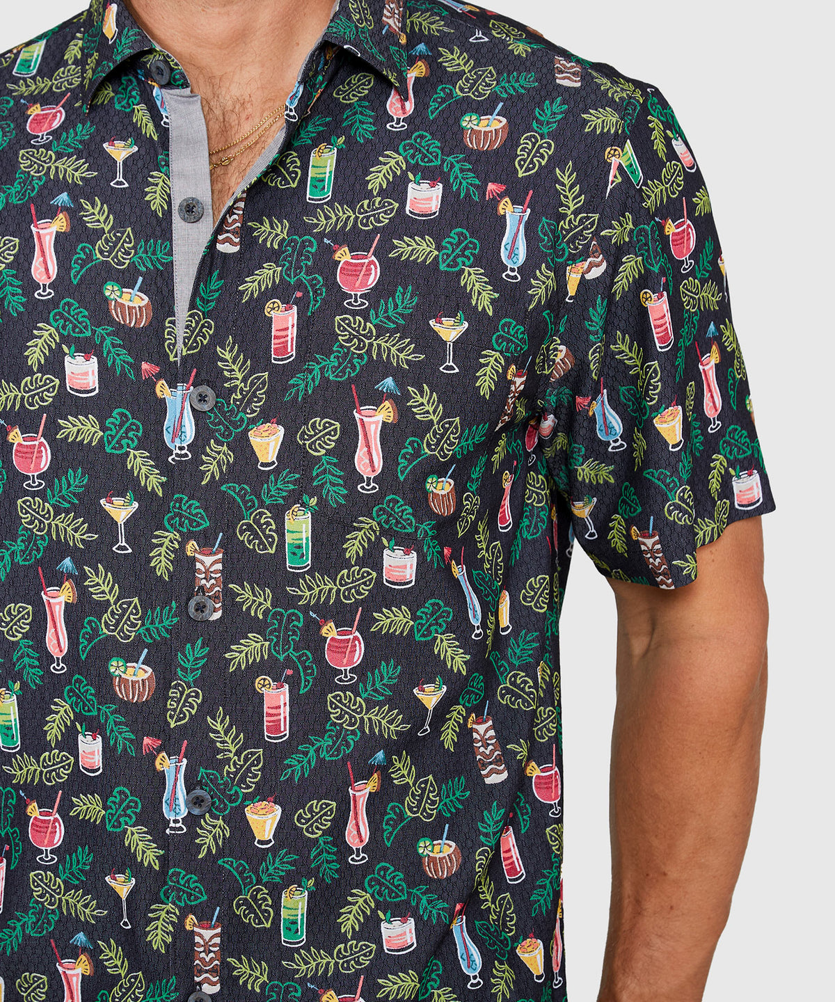 Tommy Bahama Short Sleeve Coastal Ease Midnight Mojito Sport Shirt, Men's Big & Tall