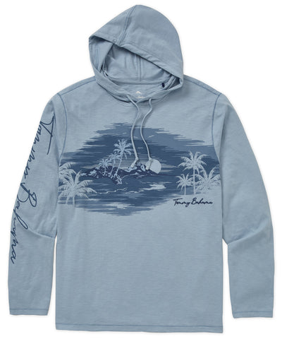 Tommy Bahama Long Sleeve Azul Haze Lux Hoodie T-Shirt, Men's Big & Tall