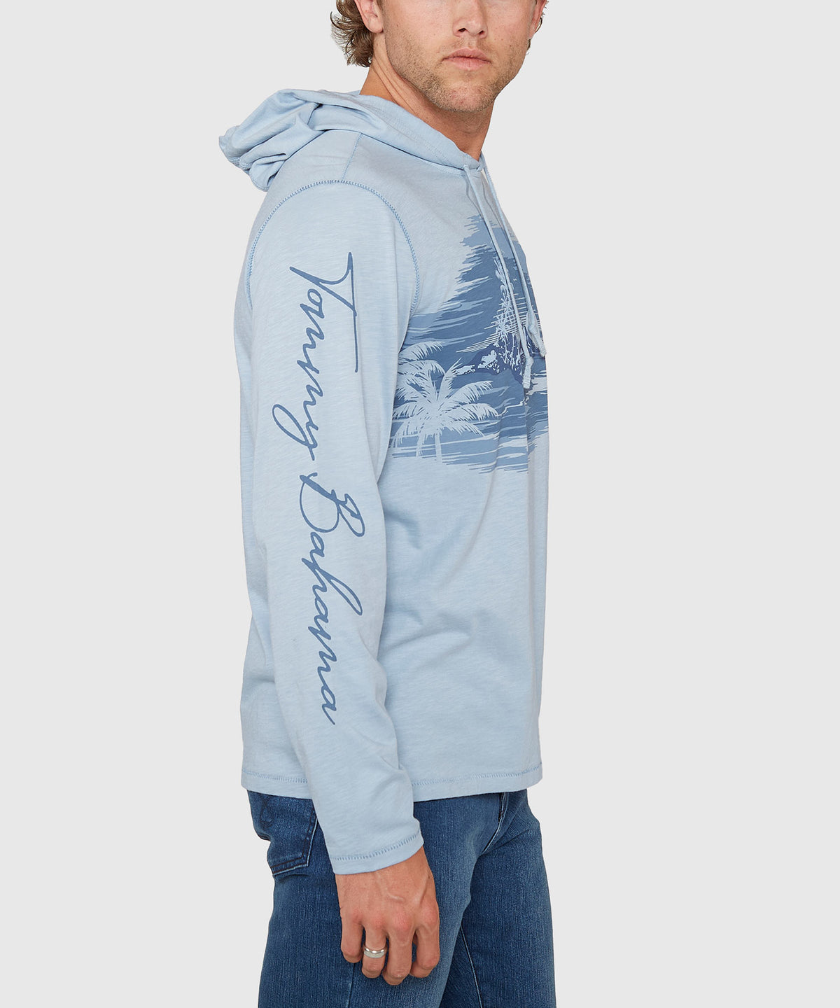 Tommy Bahama Long Sleeve Azul Haze Lux Hoodie T-Shirt, Men's Big & Tall