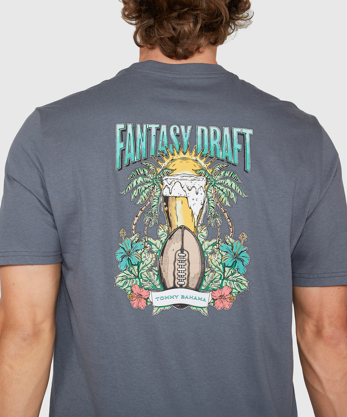 Tommy Bahama Short Sleeve Fantasy Draft Printed T-Shirt, Men's Big & Tall
