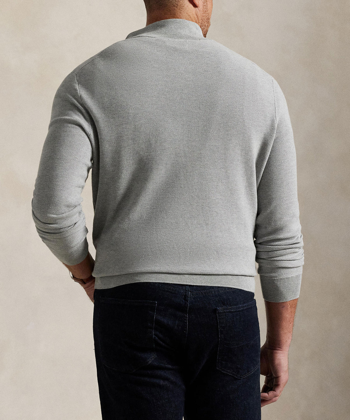Polo Ralph Lauren Long Sleeve Textured Cotton Half-Zip Sweater, Men's Big & Tall