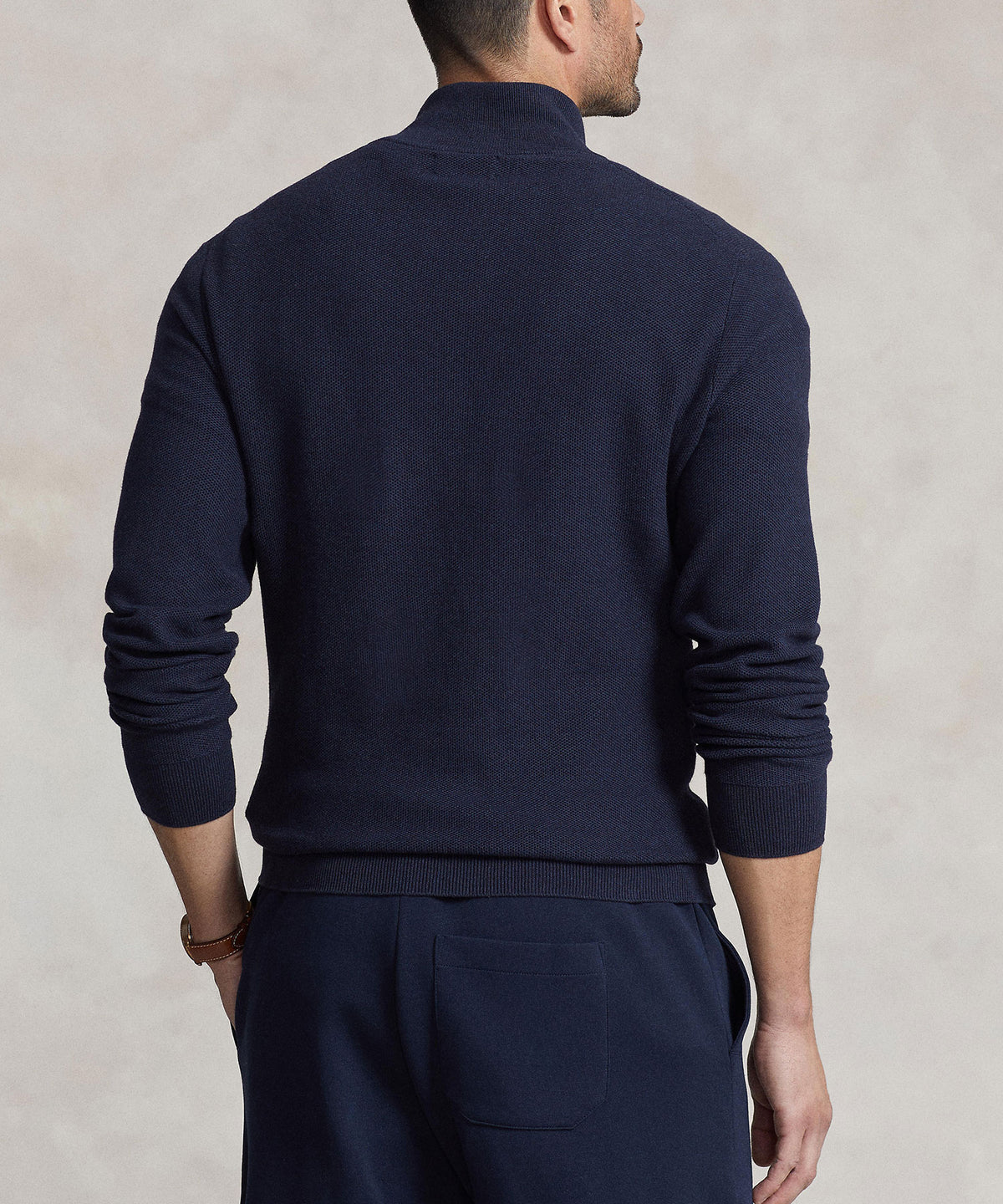 Polo Ralph Lauren Long Sleeve Textured Cotton Half-Zip Sweater, Men's Big & Tall