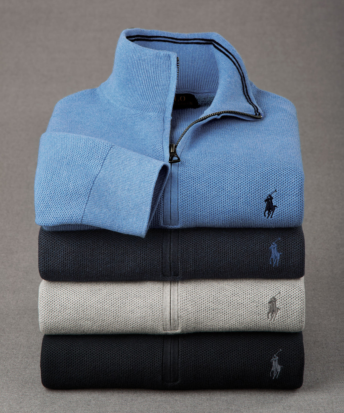 Polo Ralph Lauren Long Sleeve Textured Cotton Half-Zip Sweater, Men's Big & Tall