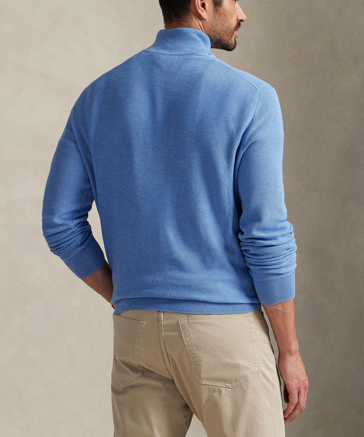 Polo Ralph Lauren Long Sleeve Textured Cotton Half-Zip Sweater, Men's Big & Tall