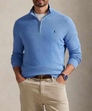 Polo Ralph Lauren Long Sleeve Textured Cotton Half-Zip Sweater