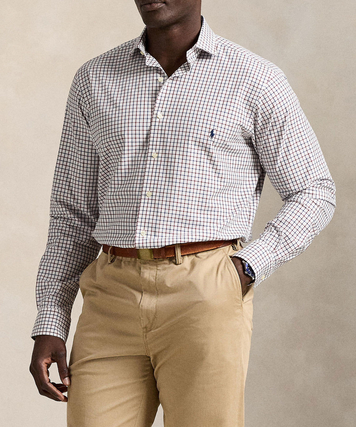 Polo Ralph Lauren Long Sleeve Button Down Collar Poplin Shirt, Men's Big & Tall