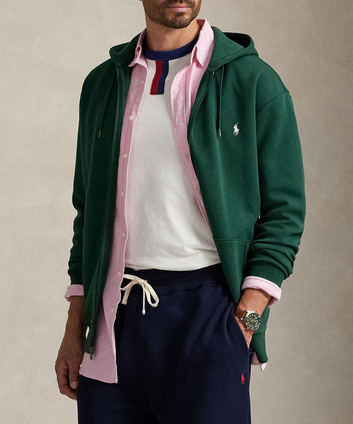 Polo Ralph Lauren Double Knit Full Zip Hoodie, Men's Big & Tall