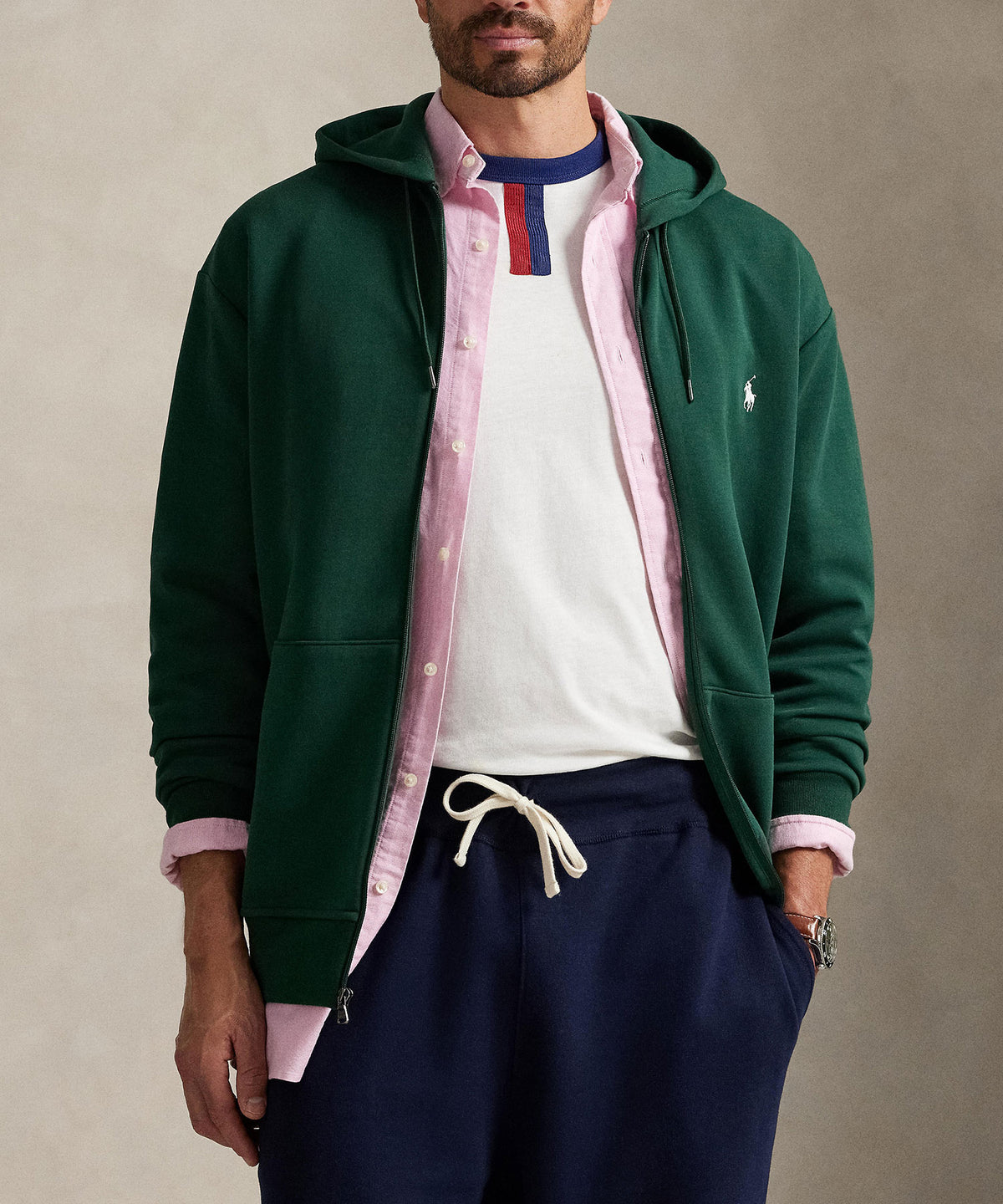 Polo Ralph Lauren Double Knit Full Zip Hoodie, Men's Big & Tall
