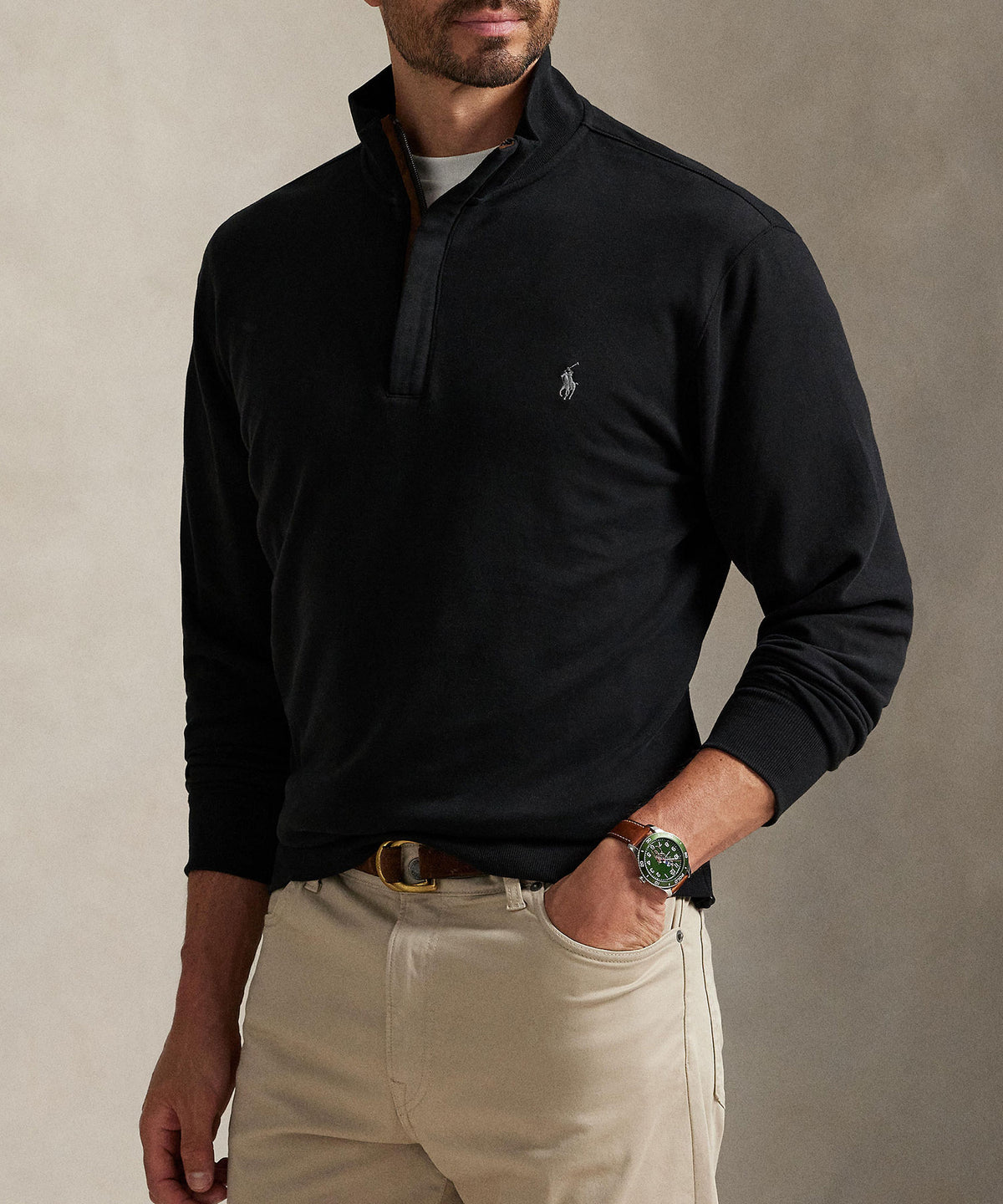 Polo Ralph Lauren Long Sleeve Luxury Jersey Half-Zip Pullover, Men's Big & Tall