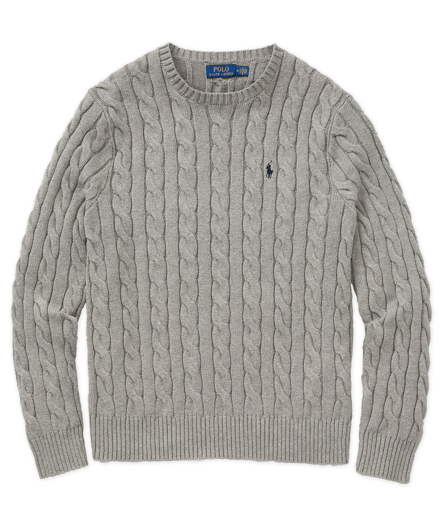 Polo Ralph Lauren Cotton Cable Crew Neck Sweater, Men's Big & Tall