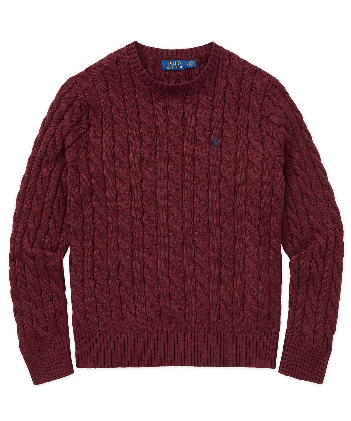 Polo Ralph Lauren Cotton Cable Crew Neck Sweater, Men's Big & Tall