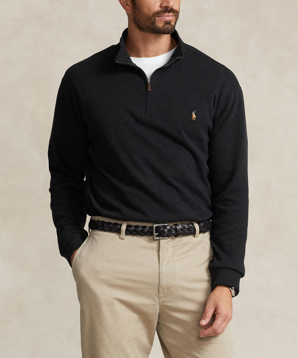 Polo Ralph Lauren Long Sleeve Estate Rib Half-Zip Sweater, Men's Big & Tall