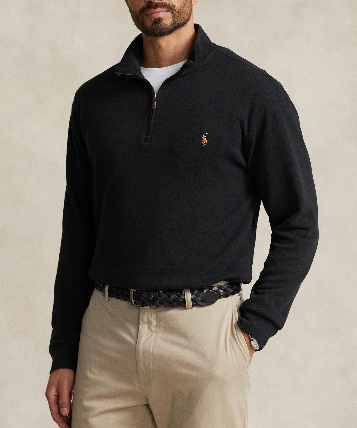 Polo Ralph Lauren Long Sleeve Estate Rib Half-Zip Sweater, Men's Big & Tall