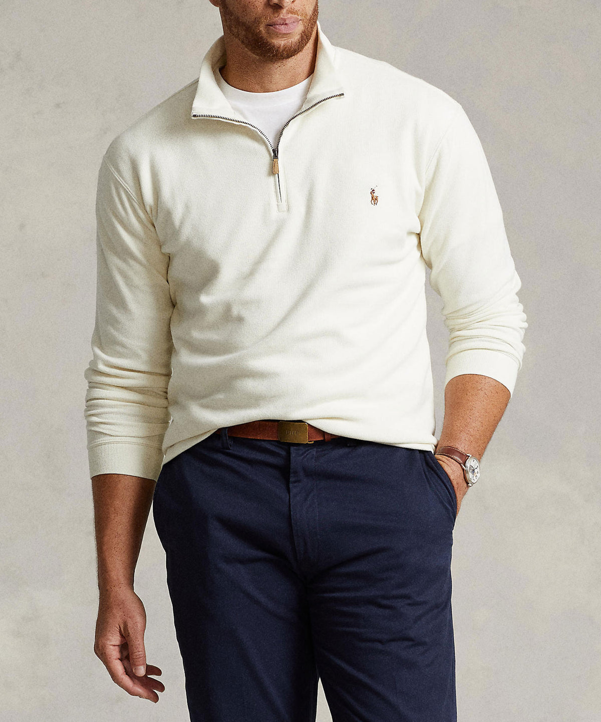 Polo Ralph Lauren Long Sleeve Estate Rib Half-Zip Sweater, Men's Big & Tall