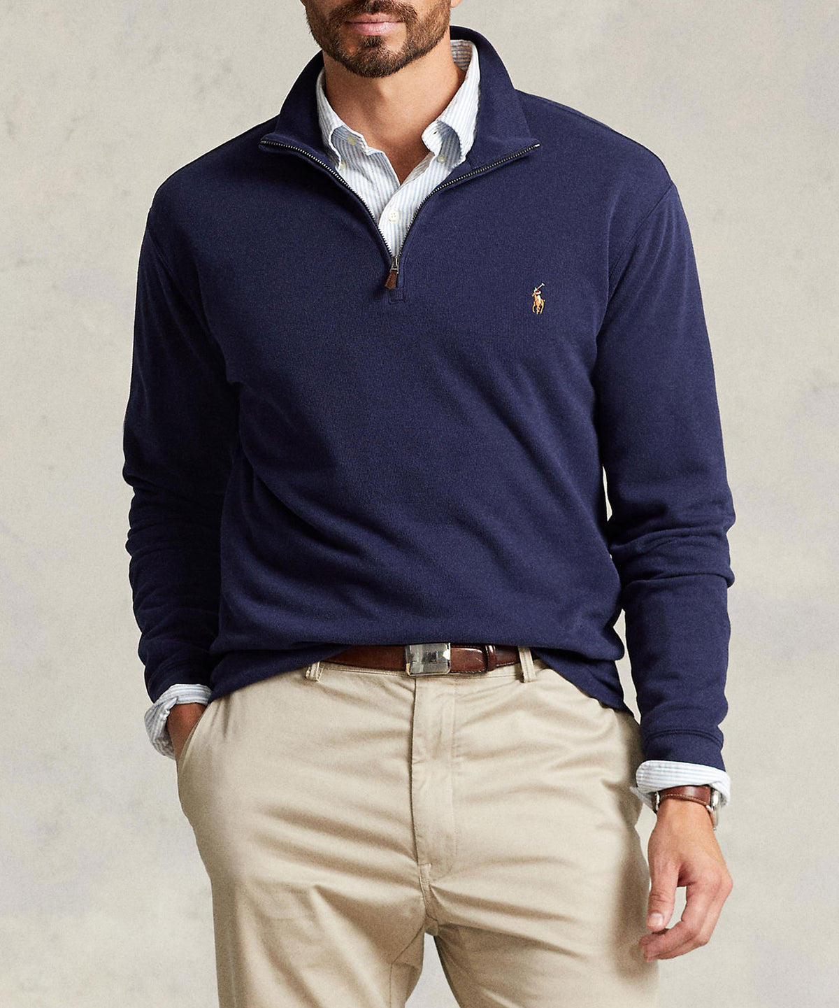 Polo Ralph Lauren Long Sleeve Estate Rib Half-Zip Sweater, Men's Big & Tall