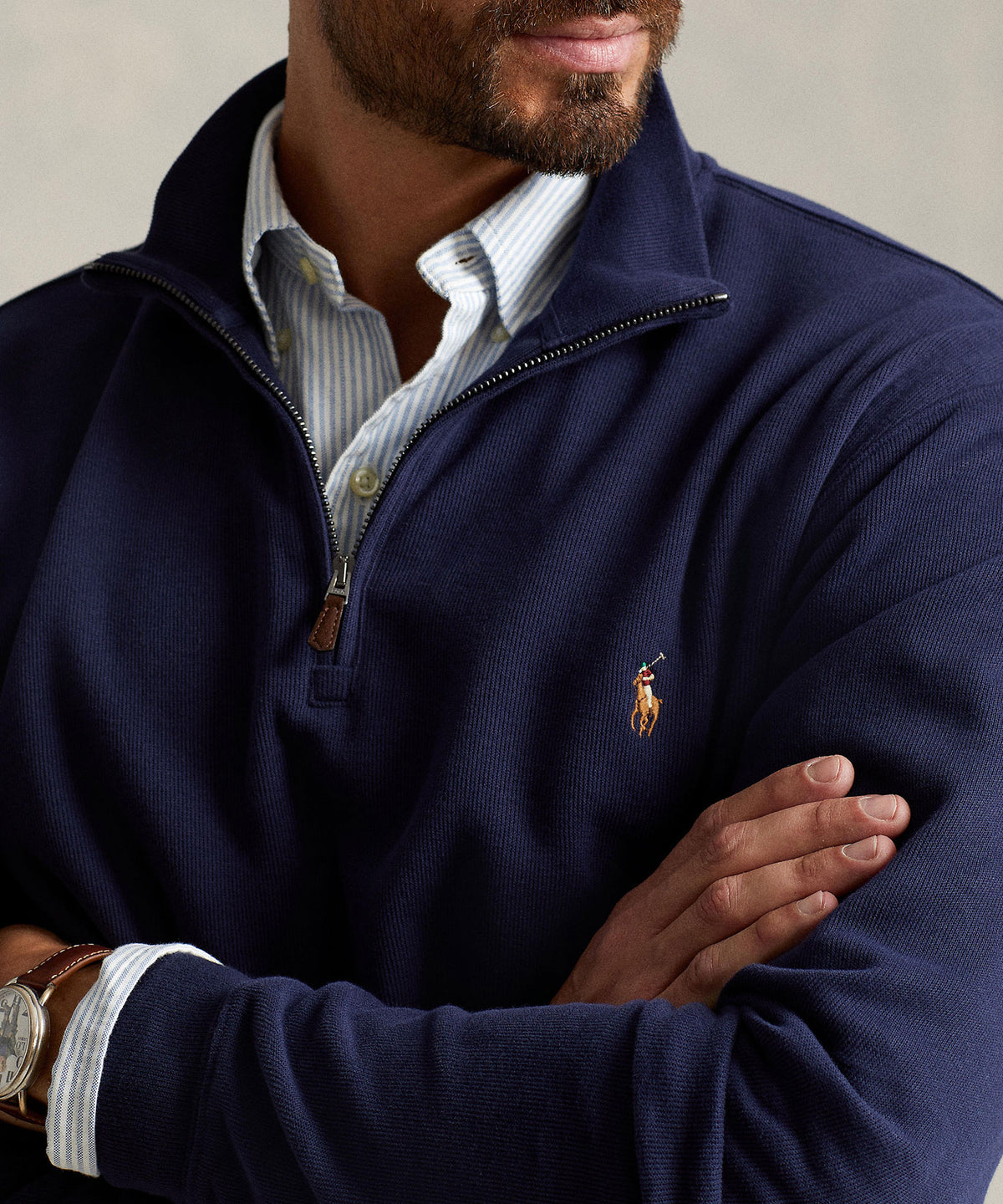 Polo Ralph Lauren Long Sleeve Estate Rib Half-Zip Sweater, Men's Big & Tall