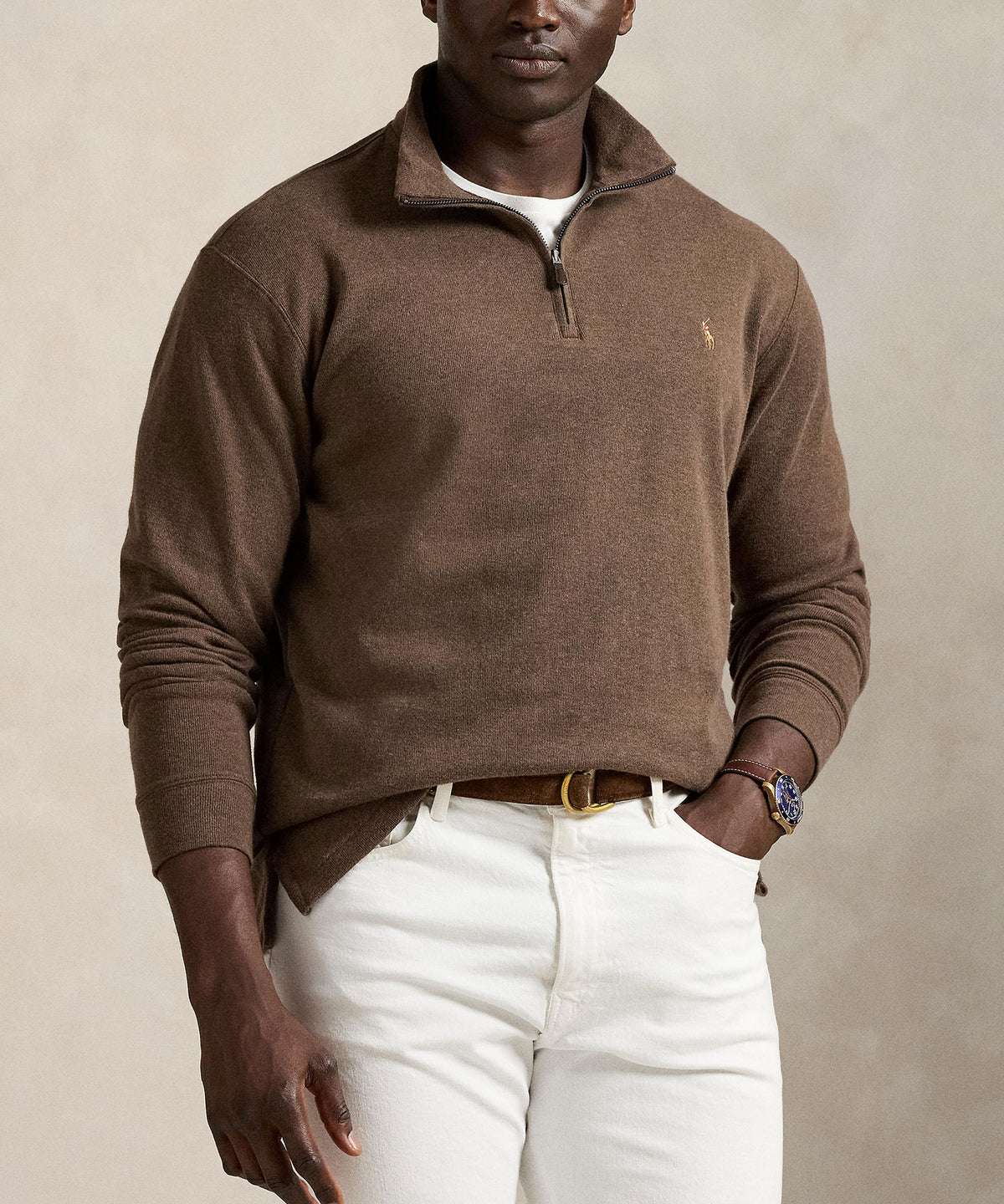 Polo Ralph Lauren Long Sleeve Estate Rib Half-Zip Sweater, Men's Big & Tall