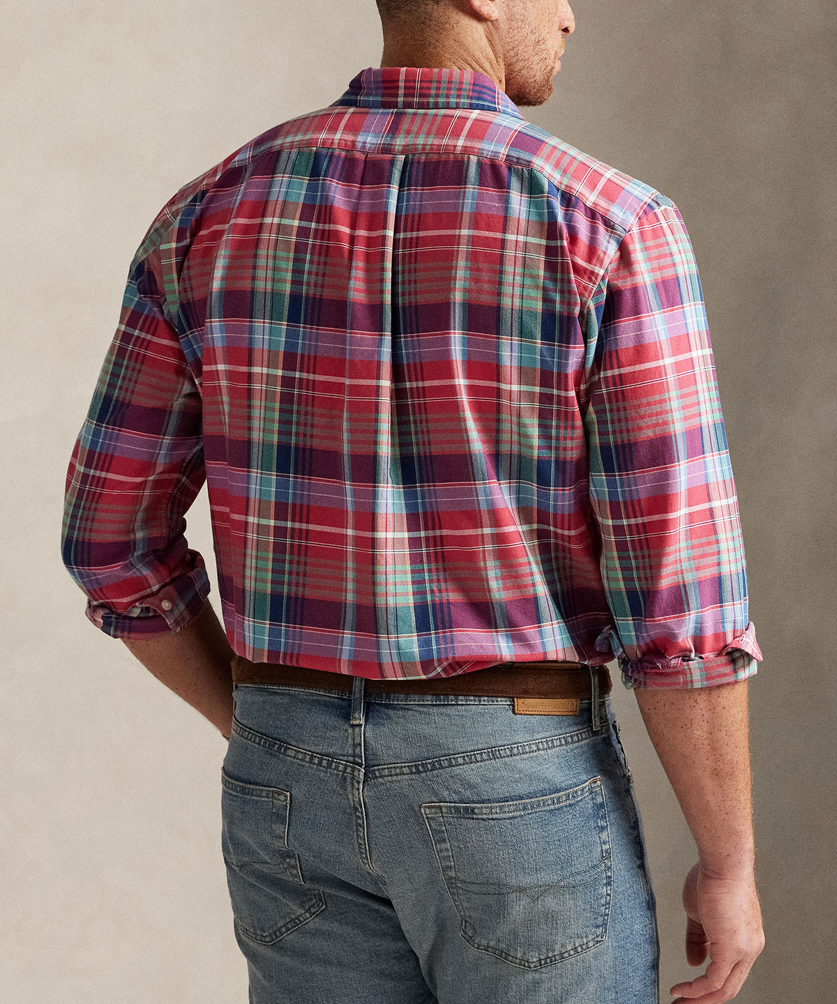 Polo Ralph Lauren Long Sleeve Tartan Oxford Sport Shirt, Men's Big & Tall