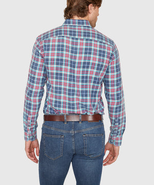 Westport Lifestyle Long Sleeve Button Down Collar Plaid Sport Shirt