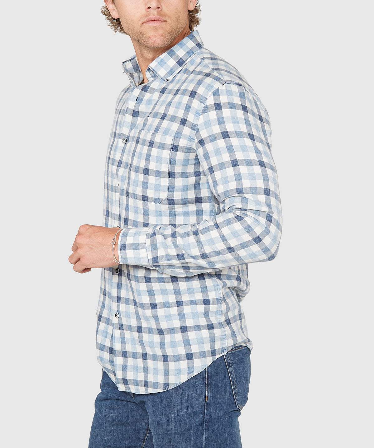 Westport Lifestyle Long Sleeve Button Down Collar Plaid Sport Shirt, Men's Big & Tall