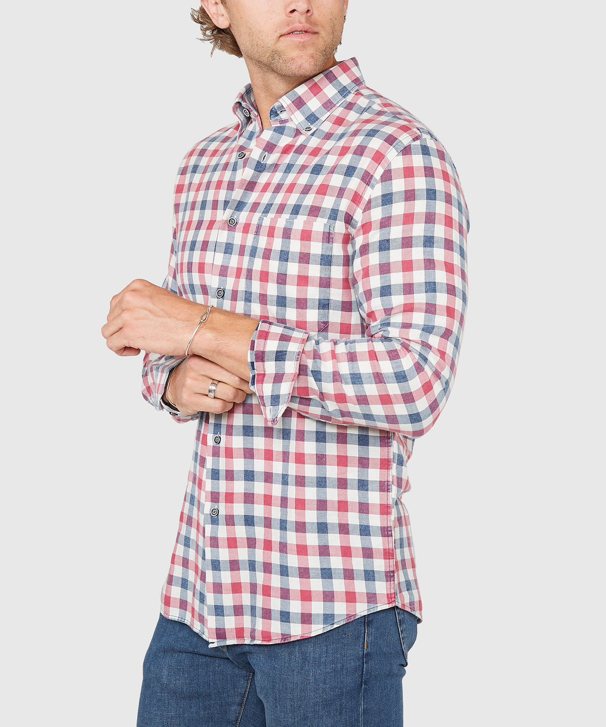 Westport Lifestyle Long Sleeve Button Down Collar Plaid Sport Shirt, Men's Big & Tall
