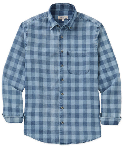 Westport Lifestyle Long Sleeve Button Down Collar Plaid Sport Shirt, Men's Big & Tall