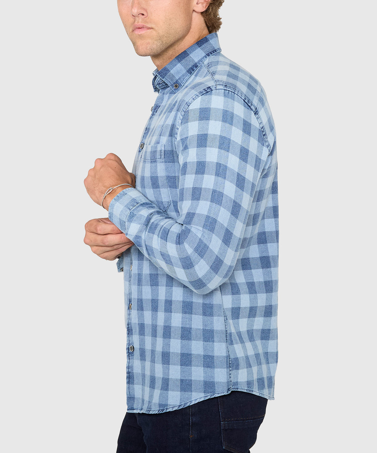 Westport Lifestyle Long Sleeve Button Down Collar Plaid Sport Shirt, Men's Big & Tall