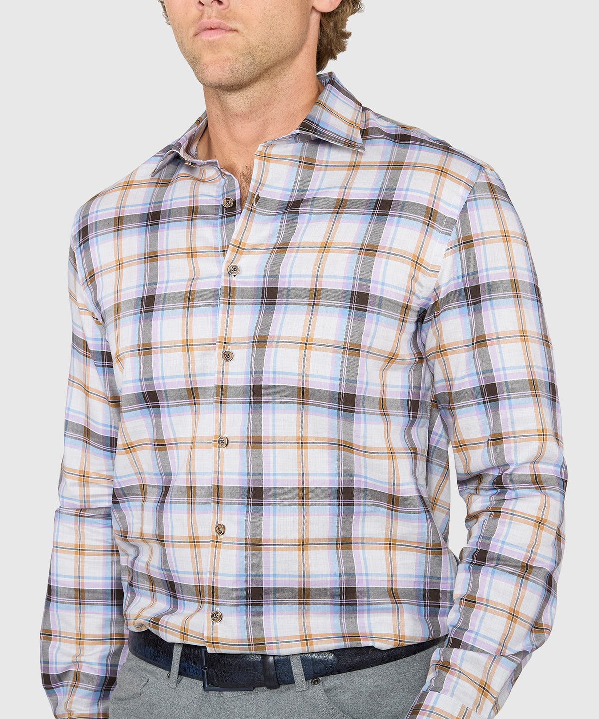 Westport Black Long Sleeve Button Under Spread Collar Sport Shirt, Men's Big & Tall