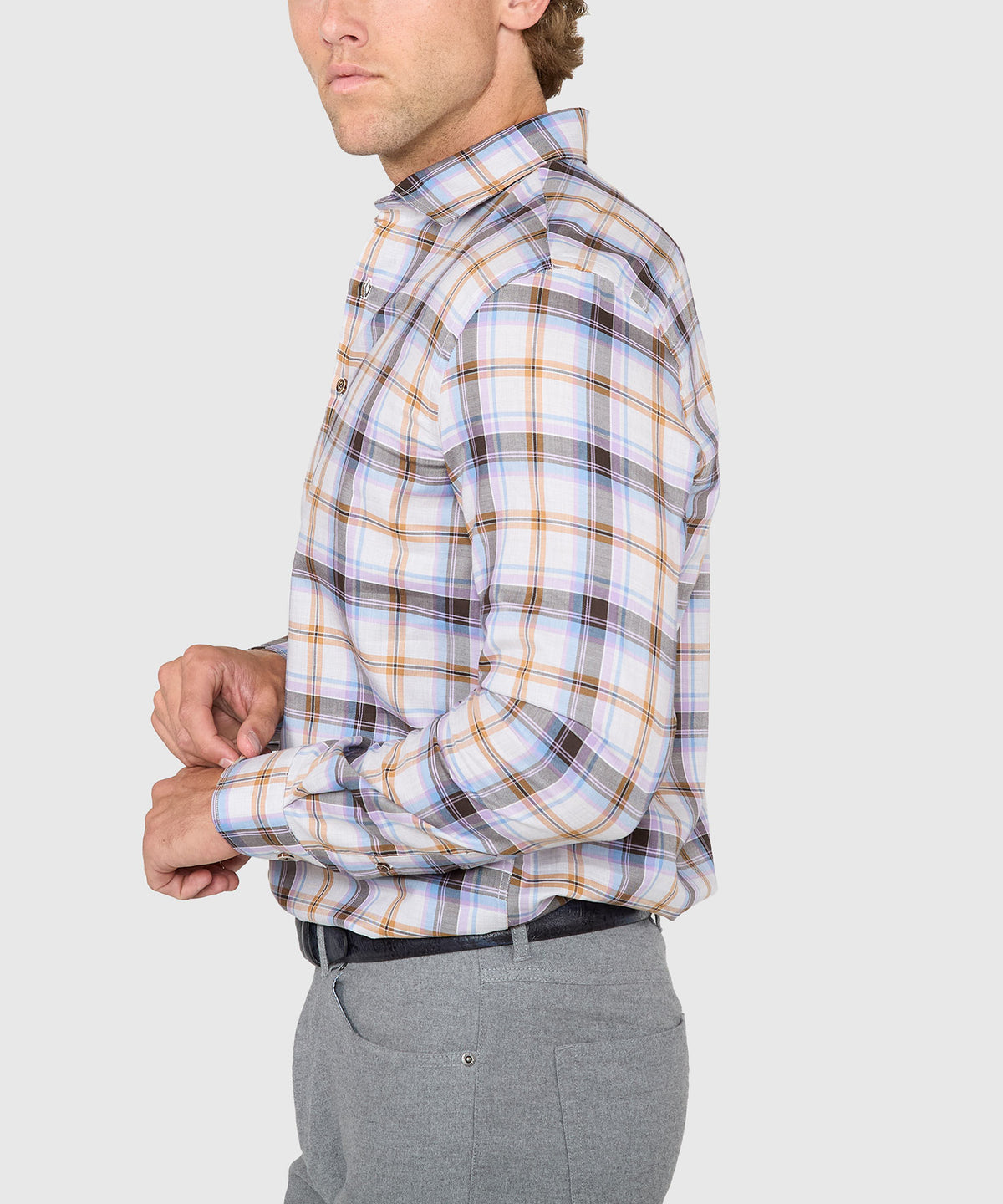 Westport Black Long Sleeve Button Under Spread Collar Sport Shirt, Men's Big & Tall