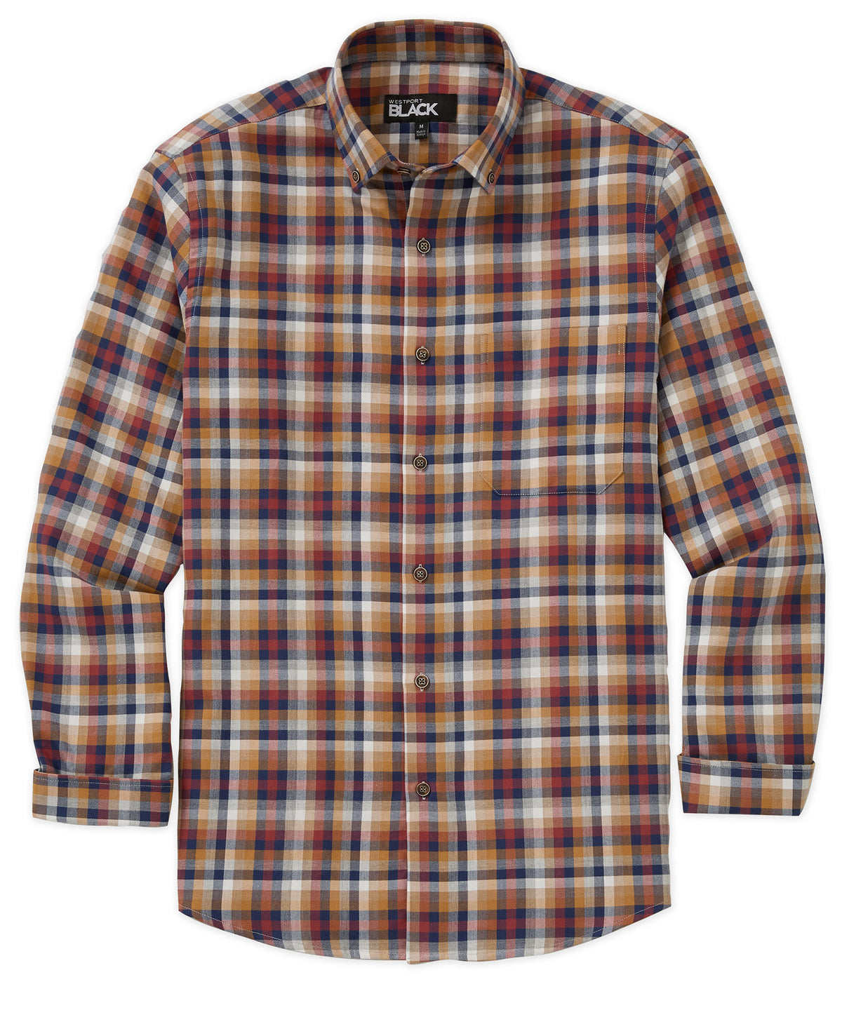 Westport Black Long Sleeve Button Down Collar Sport Shirt, Men's Big & Tall