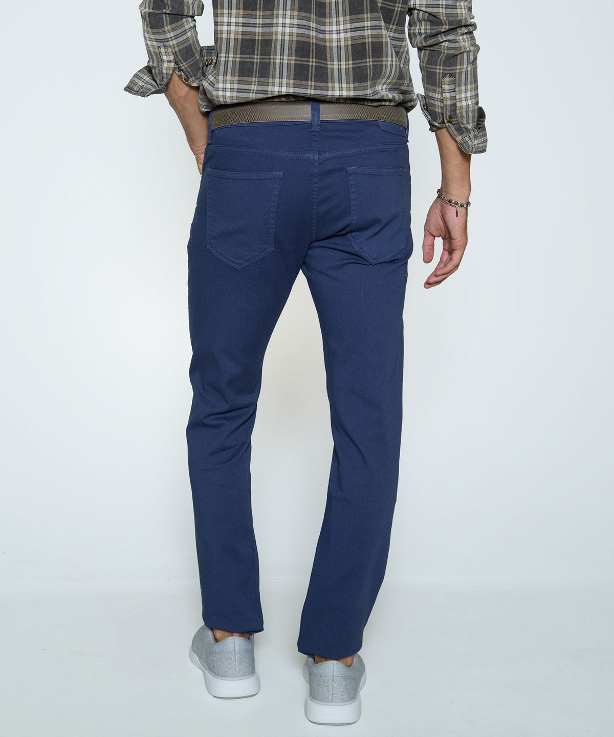 Men's stretch denim jeans in dark blue, straight fit with front pockets and belt loops, Westport Black Men's Big & Tall