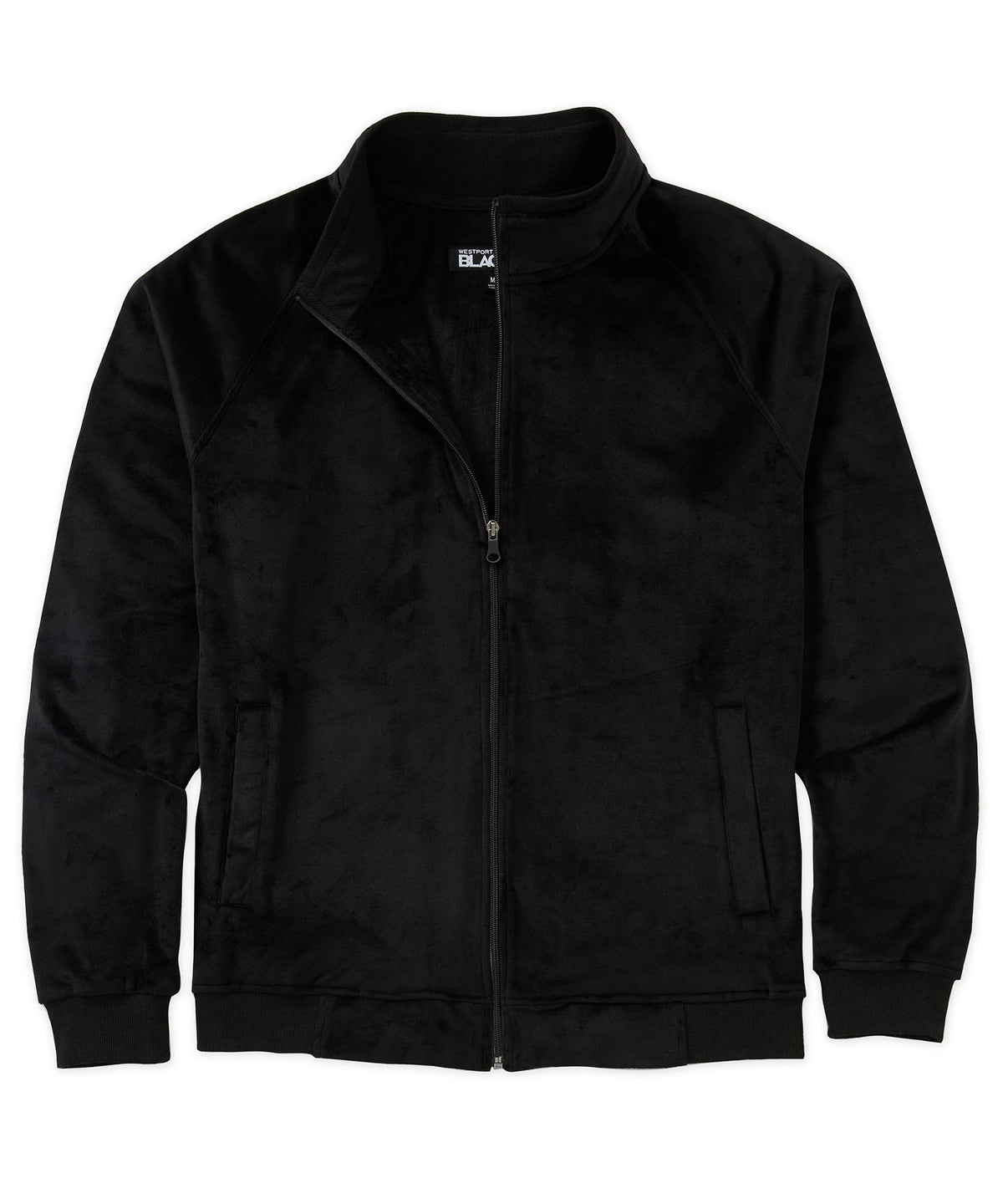 Westport Black Velour Track Jacket, Men's Big & Tall