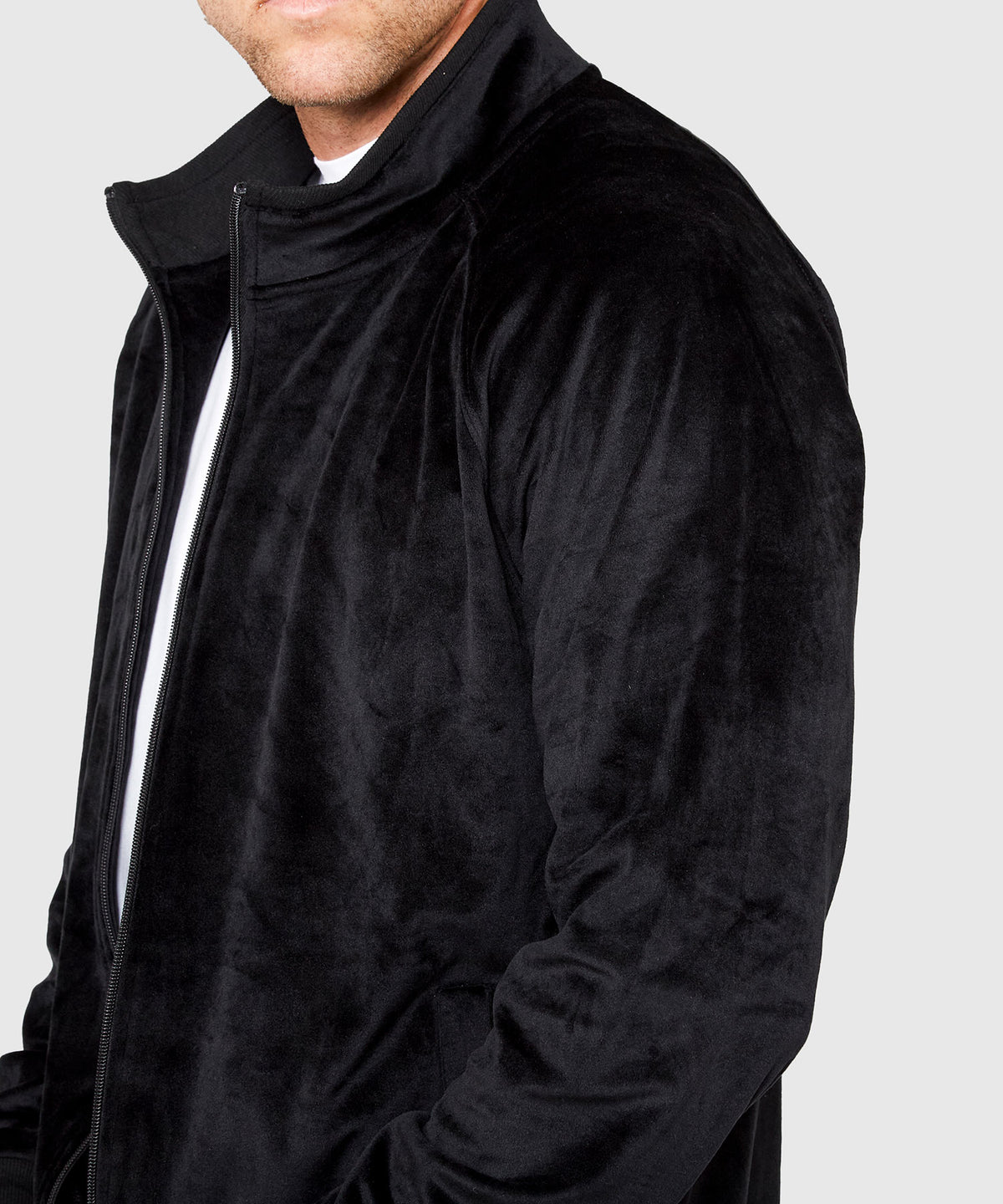 Westport Black Velour Track Jacket, Men's Big & Tall