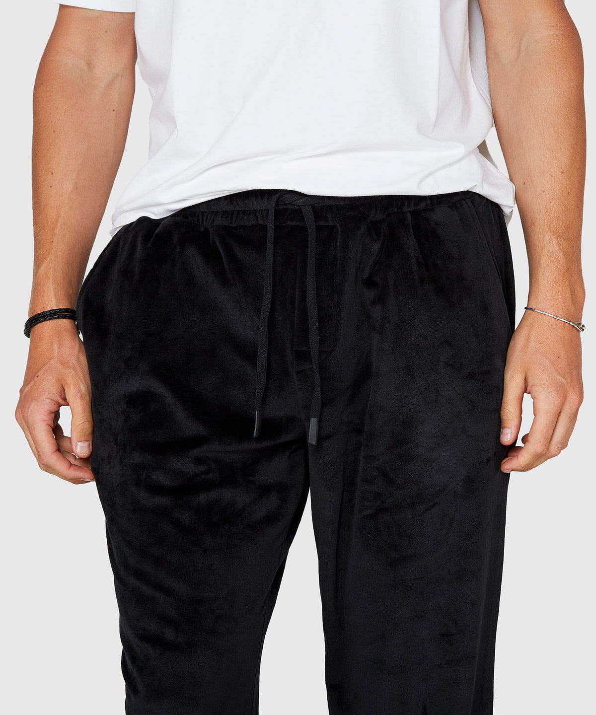 Westport Black Velour Track Pant, Men's Big & Tall