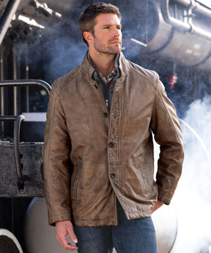 Westport Black Three Quarter Length Leather Jacket