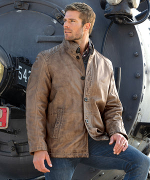 Westport Black Three Quarter Length Leather Jacket