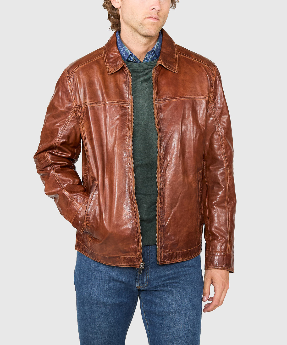 Westport Black Premium Leather Jacket, Men's Big & Tall