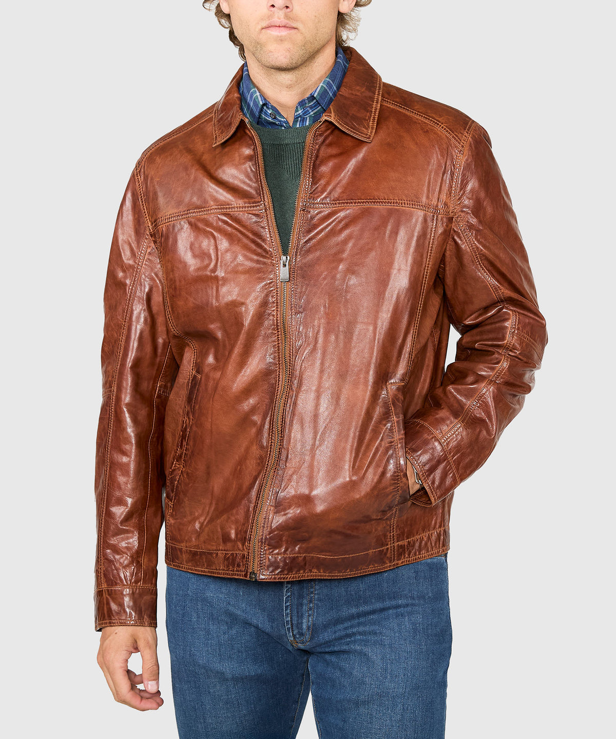 Westport Black Premium Leather Jacket, Men's Big & Tall