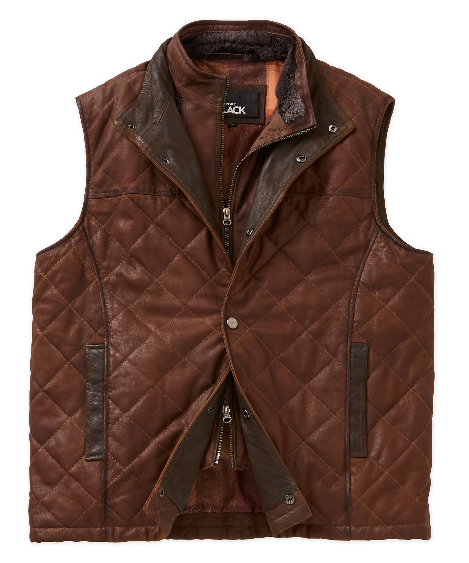 Westport Black Beaver Creek Quilted Goat Suede Vest, Men's Big & Tall