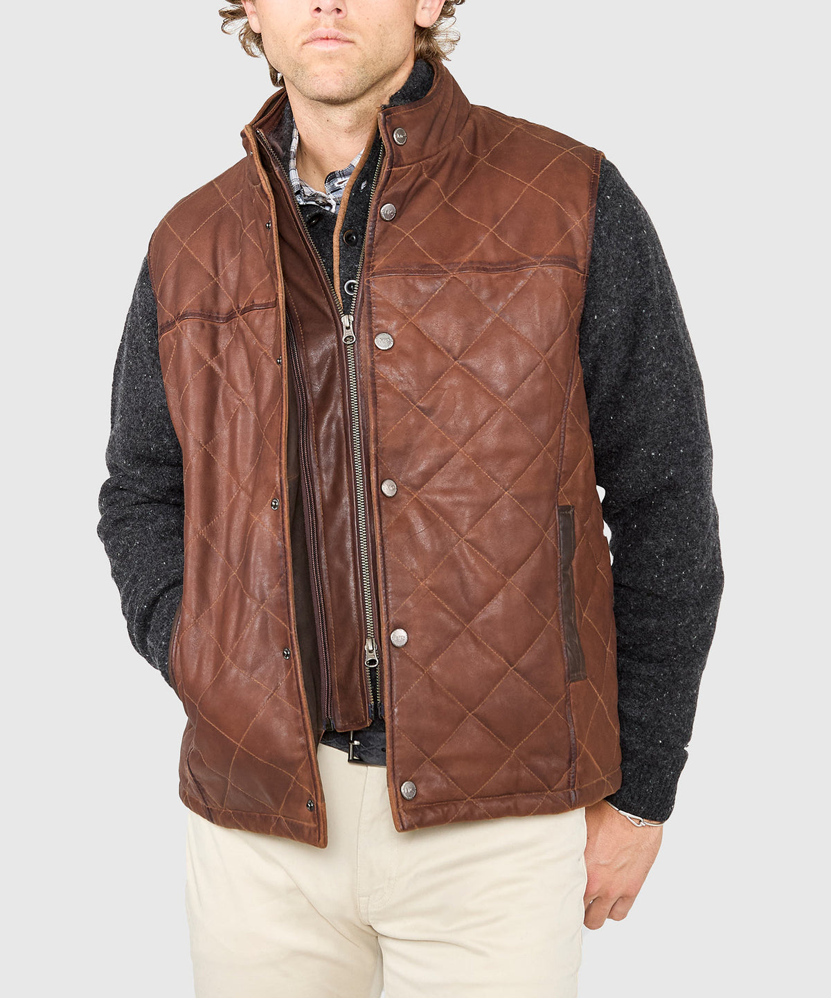 Westport Black Beaver Creek Quilted Goat Suede Vest, Men's Big & Tall
