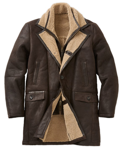 Westport Black Redding Shearling Coat, Men's Big & Tall