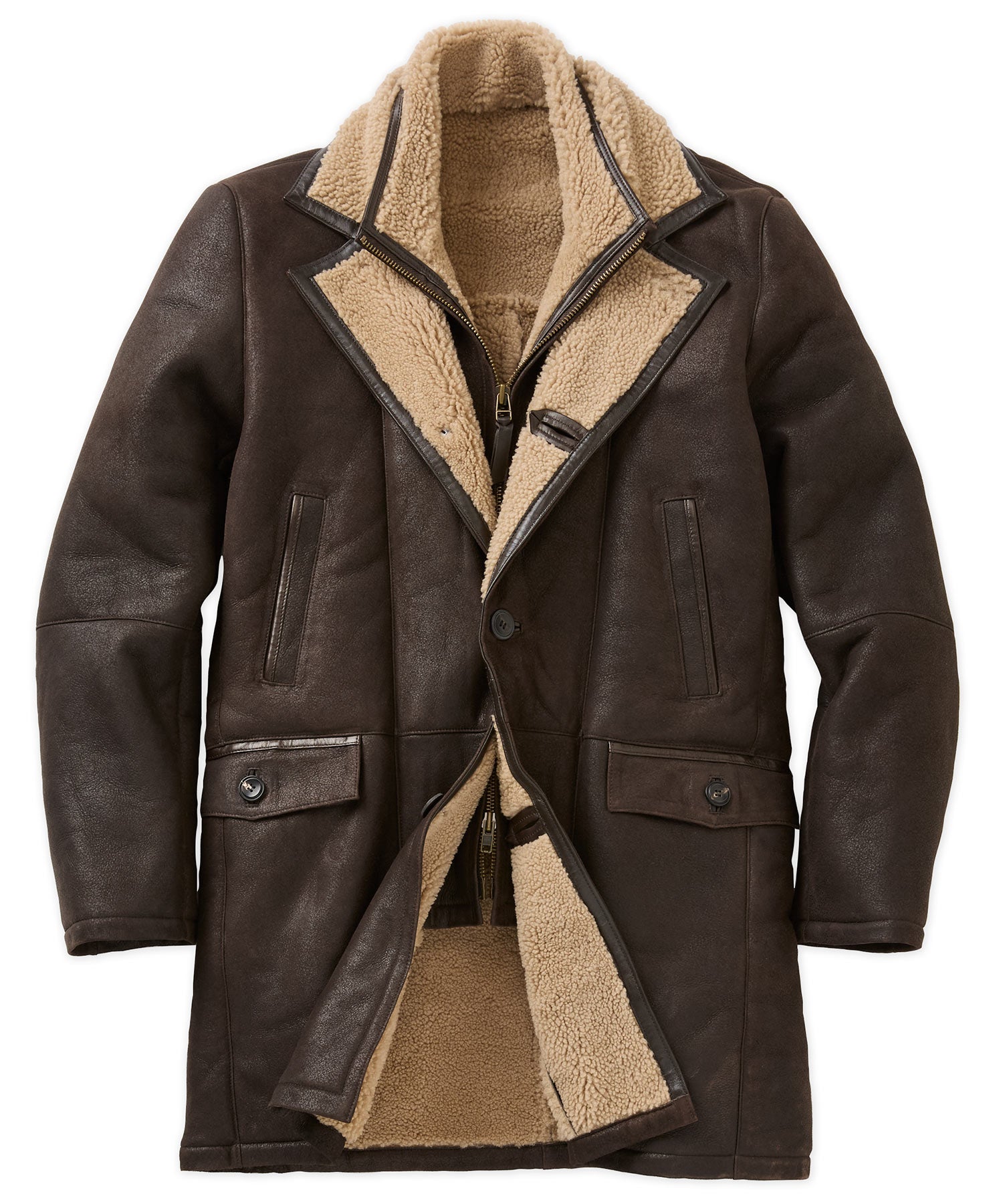 Westport Black Redding Shearling Coat, Men's Big & Tall