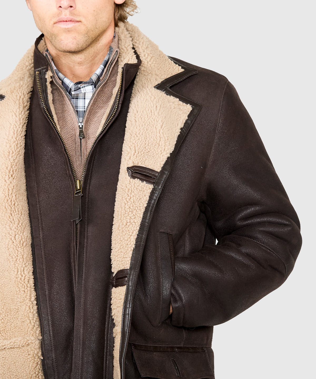 Westport Black Redding Shearling Coat, Men's Big & Tall