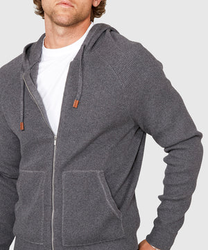 Westport Black Cotton Cashmere Raglan Sleeve Hoodie Pullover