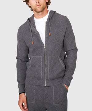 Westport Black Cotton Cashmere Raglan Sleeve Hoodie Pullover