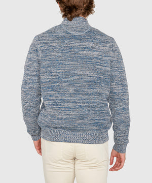 Westport Black Chenille Button Mock Sweater