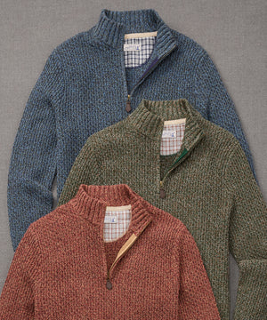 Westport Black Tri-Color Quarter Zip Sweater