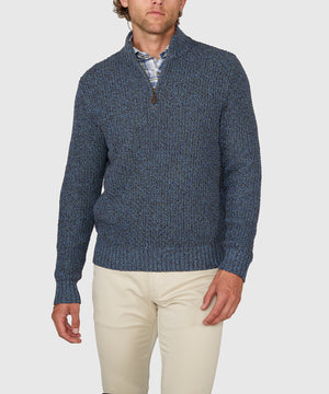 Westport Black Tri-Color Quarter Zip Sweater