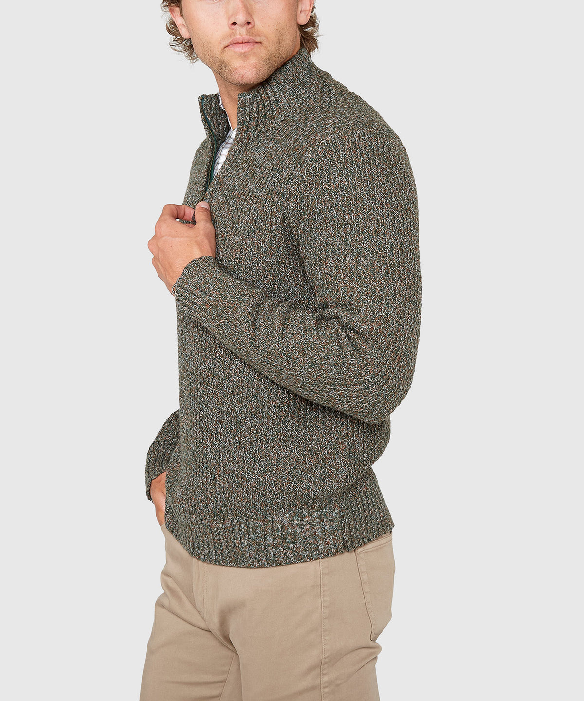 Westport Black Tri-Color Quarter Zip Sweater, Men's Big & Tall