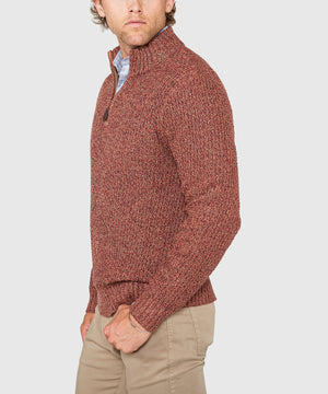 Westport Black Tri-Color Quarter Zip Sweater